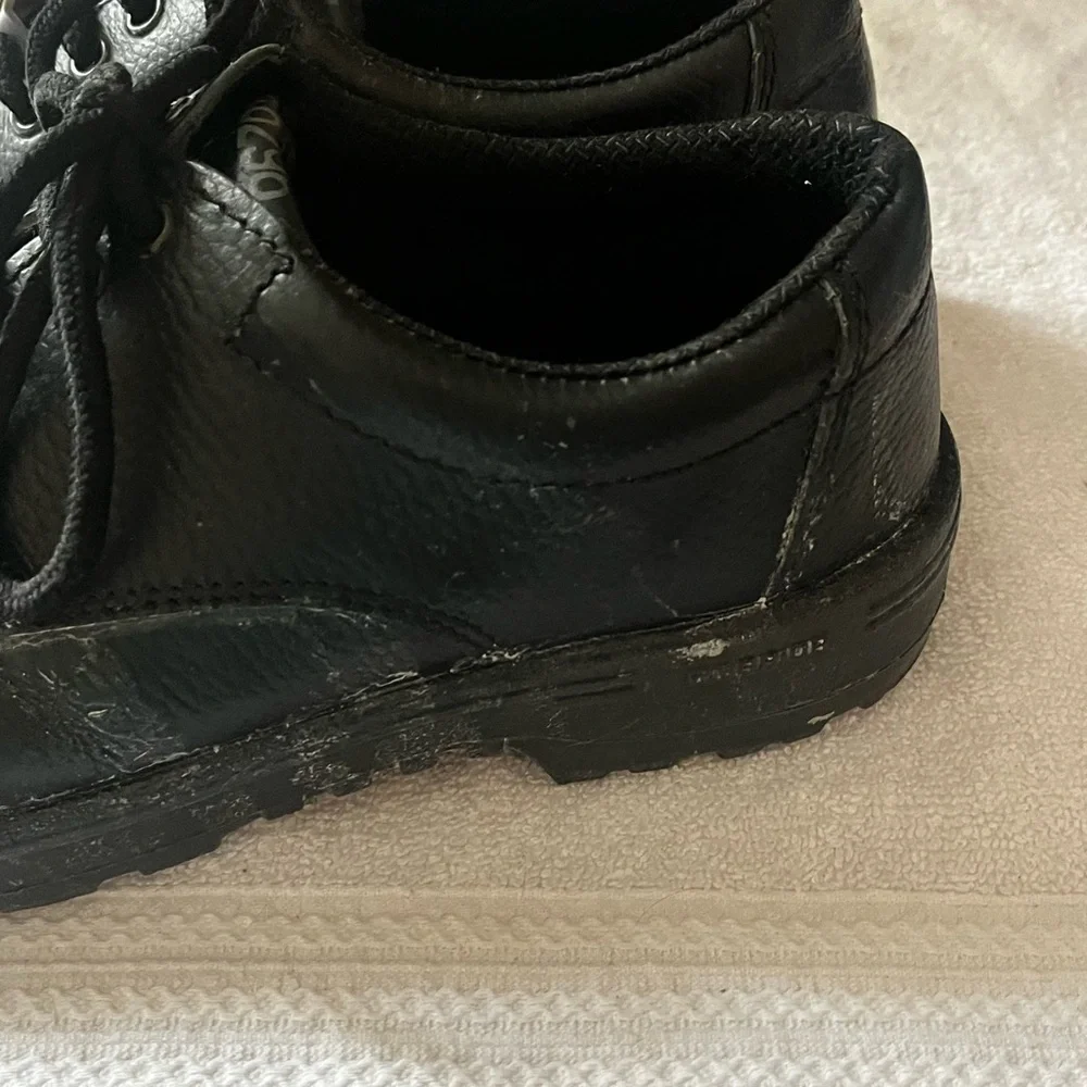 Warrior Black Leather Safety Steel Toe Shoes Sz 8